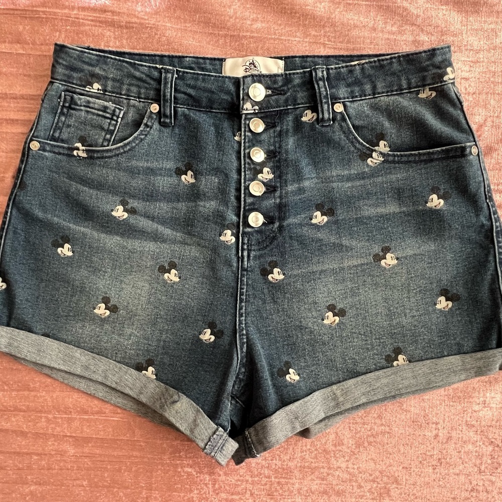 Mickey High Waist Denim Shorts